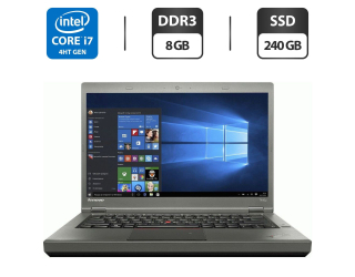 БУ Ноутбук Б-класс Lenovo ThinkPad T440p / 14&quot; (1920x1080) TN / Intel Core i7-4600M (2 (4) ядра по 2.9 - 3.6 GHz) / 8 GB DDR3 / 240 GB SSD / Intel HD Graphics 4600 / VGA из Европы в Одессе