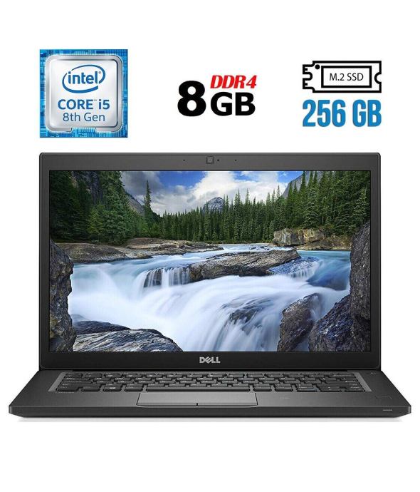 Ноутбук Dell Latitude 7490 / 14&quot; (1920x1080) IPS / Intel Core i5-8350U (4 (8) ядра по 1.7 - 3.6 GHz) / 8 GB DDR4 / 256 GB SSD M.2 / Intel UHD Graphics 620 / WebCam / USB 3.1 / HDMI / Windows 10 лицензия - 1