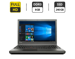 БУ Ноутбук Б-класс Lenovo ThinkPad T540p / 15.6&quot; (1920x1080) TN / Intel Core i7-4600M (2 (4) ядра по 2.9 - 3.6 GHz) / 8 GB DDR3 / 240 GB SSD / Intel HD Graphics 4600 / DVD-ROM / VGA из Европы в Одессе