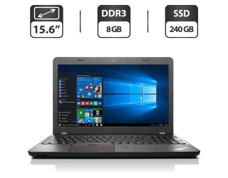 БУ Ноутбук Lenovo ThinkPad E550 / 15.6&quot; (1366x768) TN / Intel Core i3-5005U (2 (4) ядра по 2.0 GHz) / 8 GB DDR3 / 240 GB SSD NEW / Intel HD Graphics 4400 / WebCam / HDMI / Windows 10 Pro из Европы в Одесі