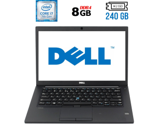 БУ Ноутбук Б-класс Dell Latitude 7480 / 14&quot; (1920x1080) IPS Touch / Intel Core i7-7600U (2 (4) ядра по 2.8 - 3.9 GHz) / 8 GB DDR4 / 240 GB SSD M.2 / Intel HD Graphics 620 / WebCam / Fingerprint / HDMI из Европы в Одессе