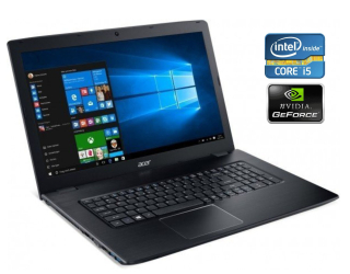 БУ Игровой ноутбук Acer Aspire E5-774G-52W1 / 17.3&quot; (1920x1080) TN / Intel Core i5-7200U (2 (4) ядра по 2.5 - 3.1 GHz) / 8 GB DDR4 / 256 GB SSD / nVidia GeForce 940MX, 2 GB DDR3, 64-bit / WebCam / Win 10 Home из Европы в Одессе