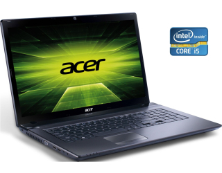 БУ Ноутбук Acer Aspire 7750G / 17.3&quot; (1600x900) TN / Intel Core i5-2450M (2 (4) ядра по 2.5 - 3.1 GHz) / 8 GB DDR3 / 240 GB SSD / Intel HD Graphics 3000 / WebCam / Win 10 Pro из Европы в Одессе