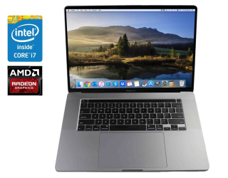 БУ Ультрабук Apple MacBook Pro 16 A2141 Touch Bar / 16&quot; (3072x1920) IPS / Intel Core i7-9750H (6 (12) ядер по 2.6 - 4.5 GHz) / 16 GB DDR4 / 512 GB SSD / AMD Radeon Pro 5300M, 4 GB GDDR6, 128-bit / WebCam / MacOS из Европы в Одесі