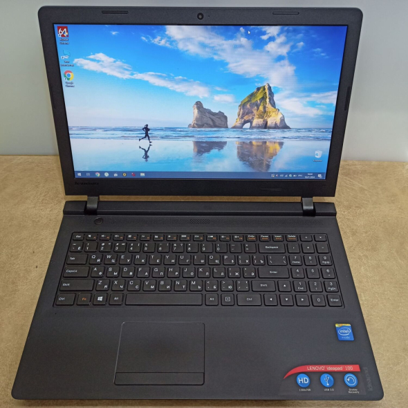 Ноутбук Б-класс Lenovo IdeaPad 100-15IBY / 15.6&quot; (1366x768) TN / Intel Celeron N2840 (2 ядра по 2.16 - 2.58 GHz) / 4 GB DDR3 / 120 GB SSD / Intel HD Graphics / WebCam - 2