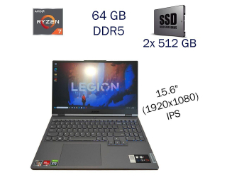 БУ Игровой ноутбук Lenovo Legion 5-15ARH7H / 15.6&quot; (1920x1080) IPS / AMD Ryzen 7 6800H (8 (16) ядер по 3.2 - 4.7 GHz) / 64 GB DDR5 / 2x 512 GB SSD / nVidia GeForce RTX 3060, 6 GB GDDR6, 192-bit / WebCam / Windows 11 Home из Европы в Одессе