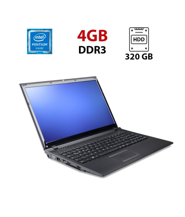 Ноутбук Terra Mobile 1528 / 15.6&quot; (1366x768) TN / Intel Pentium B940 (2 ядра по 2.0 GHz) / 4 GB DDR3 / 320 GB HDD / Intel HD Graphics / WebCam - 1