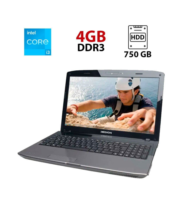 Ноутбук Medion Akoya E6226 / 15.6&quot; (1366x768) TN / Intel Core i3-2310M (2 (4) ядра по 2.4 GHz) / 4 GB DDR3 / 750 GB HDD / Intel HD Graphics 3000 / WebCam - 1