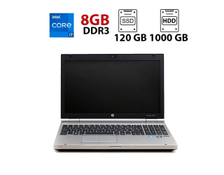 БУ Ноутбук Б класс HP EliteBook 8570p / 15.6&quot; (1366x768) TN / Intel Core I7-2740QM (4 (8) ядра по 2.3 GHz) / 8 GB DDR3 / 120 GB SSD + 1000 GB HDD / Intel HD Graphics 3000 / WebCam из Европы в Одессе