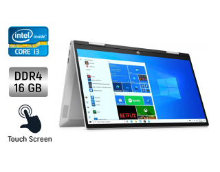 БУ Ноутбук-трансформер HP Pavilion X360 / 15.6&quot; (1366x768) TN Touch / Intel Core i3-1125G4 (4 (8) ядра по 2.0 - 3.7 GHz) / 16 GB DDR4 / 500 GB SSD /  Intel UHD Graphics / WebCam + Беспроводная мышка из Европы в Одесі