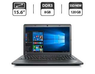 БУ Ноутбук Б-класс Lenovo ThinkPad E540 / 15.6&quot; (1366x768) TN / Intel Core i3-4000M (2 (4) ядра по 2.4 GHz) / 8 GB DDR3 / 120 GB SSD NEW / Intel HD Graphics 4600 / WebCam / DVD-ROM / Windows 10 Pro из Европы в Одессе