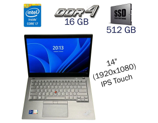 БУ Ультрабук Lenovo Thinkpad T14s / 14&quot; (1920x1080) IPS Touch / Intel Core i7-1165G7 (4 (8) ядра по 2.8 - 4.7 GHz) / 16 GB DDR4 / 512 GB SSD / Intel Iris Xe Graphics / WebCam / Windows 11 Pro Lic из Европы в Одесі