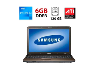 БУ Ноутбук Samsung R540 / 15.6&quot; (1366x768) TN / Intel Pentium P6100 (2 ядра по 2.0 GHz) / 6 GB DDR3 / 120 GB SSD / ATI Mobility Radeon HD 5470, 512 MB GDDR3, 64-bit / WebCam из Европы в Одесі