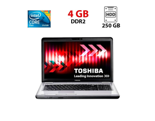 БУ Ноутбук Б-класс Toshiba Satellite L550 / 17.3&quot; (1600x900) TN / Intel Core 2 Duo T6500 (2 ядра по 2.1 GHz) / 4 GB DDR2 / 250 GB HDD / ATI Mobility Radeon HD 4530, 512 MB DDR3, 64-bit / WebCam из Европы в Одессе