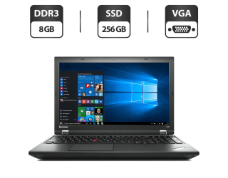 БУ Ноутбук Б-класс Lenovo ThinkPad L540 / 15.6&quot; (1366x768) TN / Intel Core i5-4300M (2 (4) ядра по 2.6 - 3.3 GHz) / 8 GB DDR3 / 256 GB SSD / Intel HD Graphics 4600 / WebCam / VGA / BIOS PASSWORD BOOT из Европы в Одессе