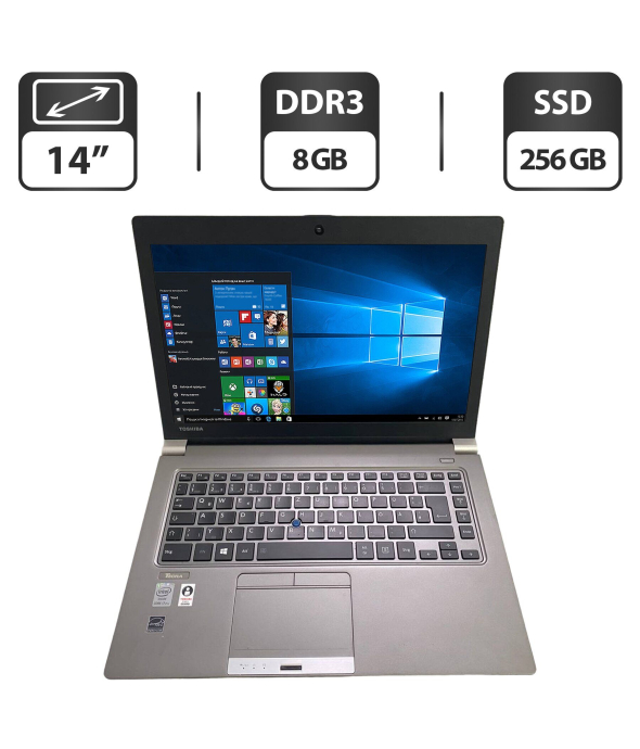 Ноутбук Toshiba Tecra Z40-A-182 / 14&quot; (1600x900) TN / Intel Core i7-4600U (2 (4) ядра по 2.1 - 3.3 GHz) / 8 GB DDR3 / 256 GB SSD / Intel HD Graphics 4400 / WebCam / VGA - 1