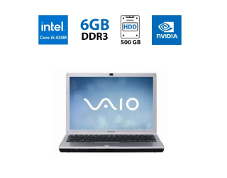 БУ Ноутбук Sony Vaio VPC-F11M1E / 15.6'' (1920x1080) TN / Intel Core i5-520M (2 (4) ядра по 2.4 - 2.93 GHz) / 6 GB DDR3 / 500 GB HDD / nVidia GeForce GT 310M, 1 GB DDR3, 128-bit / WebCam из Европы в Одесі
