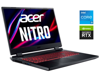 БУ Игровой ноутбук Acer Nitro 5 AN517-55 / 17.3&quot; (1920x1080) IPS / Intel Core i5-12500H (12 (16) ядер по 2.5 - 4.5 GHz) / 16 GB DDR4 / 512 GB SSD / nVidia GeForce RTX 3050, 4 GB GDDR5, 128-bit / WebCam / Win 11 Home из Европы в Одесі