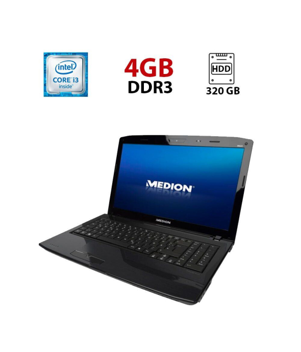 Ноутбук Medion Akoya E6622 / 15.6&quot; (1366x768) TN / Intel Core i3-350M (2 (4) ядра по 2.26 GHz) / 4 GB DDR3 / 320 GB HDD / nVidia GeForce GT 310M, 512 MB DDR3, 64-bit / WebCam - 1