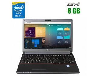 БУ Ноутбук Fujitsu LifeBook E556 / 15.6&quot; (1366x768) TN / Intel Core i5-6200U (2 (4) ядра по 2.3 - 2.8 GHz) / 8 GB DDR4 / 256 GB SSD / Intel HD Graphics 520 / WebCam из Европы в Одесі