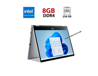 БУ Ноутбук-трансформер Acer Spin 3 SP313-51N / 14&quot; (1920x1080) IPS Touch / Intel Core i3-1115G4 (2 (4) ядра по 4.1 GHz) / 8 GB DDR4 / 256 GB SSD / Intel UHD Graphics / WebCam из Европы в Одесі