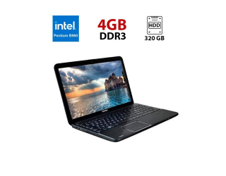 БУ Ноутбук Б-класс Toshiba Satellite C80-12SR / 15.6&quot; (1366x768) TN / Intel Pentium B960 (2 ядра по 2.2 GHz) / 4 GB DDR3 / 320 GB HDD / Intel HD Graphics / WebCam из Европы в Одесі
