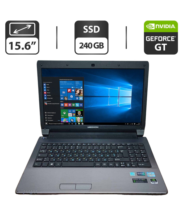 Ноутбук Б-класс Medion Akoya P6638 / 15.6&quot; (1366x768) TN / Intel Core i3-3120M (2 (4) ядра по 2.5 GHz) / 8 GB DDR3 / 240 GB SSD / nVidia GeForce GT 635M, 1 GB GDDR3, 128-bit / WebCam / VGA - 1
