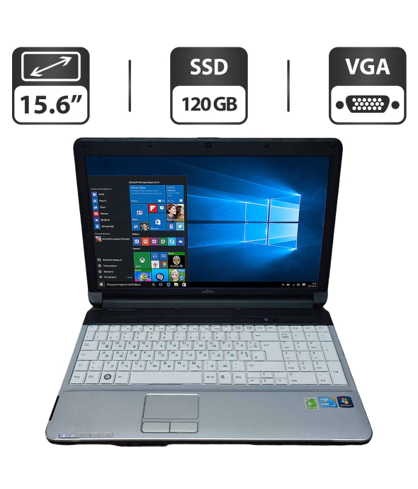 Ноутбук Б-класс Fujitsu LifeBook A530 / 15.6&quot; (1366x768) TN / Intel Core i3-380M (2 (4) ядра по 2.53 GHz) / 4 GB DDR3 / 120 GB SSD / Intel HD Graphics / WebCam / VGA - 1