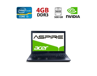 БУ Ноутбук Acer Aspire 5755G / 15.6&quot; (1366x768) TN / Intel Core i3-2350M (2 (4) ядра по 2.3 GHz) / 4 GB DDR3 / 500 GB HDD / nVidia GeForce GT 630M, 2 GB GDDR5, 128-bit / WebCam из Европы в Одесі