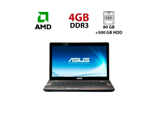 БУ Ноутбук ASUS K73BY / 17.3&quot; (1600x900) TN / AMD E-450 (2 ядра по 1.66 GHz) / 4 GB DDR3 / 80 GB SSD + 500 GB HDD / AMD Radeon HD 7400M, 1 GB GDDR3, 64-bit / WebCam из Европы в Одесі