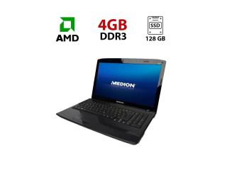 БУ Ноутбук Medion E6315 / 15.6&quot; (1366x768) TN / AMD E-450 (2 ядра по 1.65 GHz) / 4 GB DDR3 / 128 GB SSD / AMD Radeon HD 6320 / WebCam из Европы в Одесі