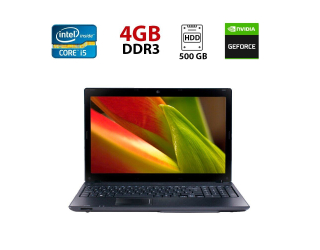 БУ Ноутбук Acer Aspire 5742G / 15.6&quot; (1366x768) TN / Intel Core i5-460M (2 (4) ядра по 2.53 - 2.8 GHz) / 4 GB DDR3 / 500 GB HDD / nVidia GeForce GT 420M, 1 GB DDR3, 128-bit / WebCam из Европы в Одесі