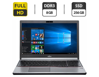 БУ Ноутбук Б-класс Fujitsu LifeBook E756 / 15.6'' (1920x1080) IPS / Intel Core i5-6300U (2 (4) ядра по 2.4 - 3.0 GHz) / 8 GB DDR3 / 256 GB SSD / Intel HD Graphics 520 / WebCam / DVD-ROM / VGA из Европы в Одесі