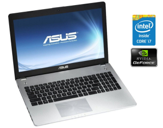 БУ Игровой ноутбук Asus N56JN / 15.6&quot; (1920x1080) TN / Intel Core i7-4710HQ (4 (8) ядра по 2.5 - 3.5 GHz) / 16 GB DDR3 / 480 GB SSD / nVidia GeForce 840M, 2 GB DDR3, 64-bit / WebCam / Win 10 Home из Европы в Одесі