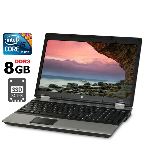 Ноутбук HP ProBook 6550b / 15.6&quot; (1600x900) TN / Intel Core i5-520M (2 (4) ядра по 2.4 - 2.93 GHz) / 8 GB DDR3 / 240 GB SSD / Intel HD Graphics / DVD-RW / DisplayPort - 1