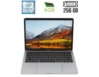 БУ Ноутбук Б-класс Apple MacBook Pro A1989 (2018) / 13.3&quot; (2560x1600) IPS / Intel Core i5-8259U (4 (8) ядра по 2.3 - 3.8 GHz) / 8 GB DDR3 / 256 GB SSD M.2 / Intel Iris Plus Graphics 655 / WebCam из Европы в Одесі