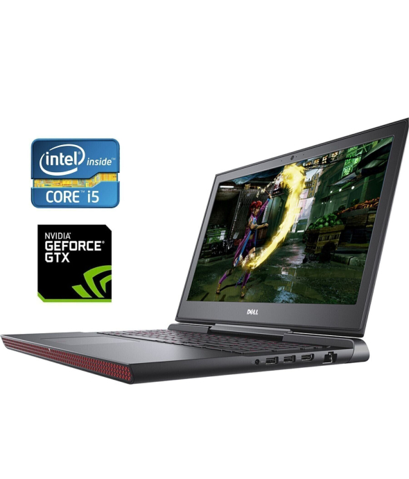 Игровой ноутбук Dell Inspiron 15 Gaming 7567 / 15.6&quot; (1920x1080) IPS / Intel Core i5-7300HQ (4 ядра по 2.5 - 3.5 GHz) / 8 GB DDR4 / 128 GB SSD M.2 + 1000 GB HDD / nVidia GeForce GTX 1050, 4 GB GDDR5, 128-bit / WebCam - 1