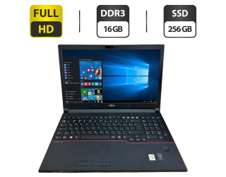 БУ Ноутбук Fujitsu LifeBook E554 / 15.6'' (1920x1080) TN / Intel Core i7-4712MQ (4 (8) ядра по 2.3 - 3.3 GHz) / 16 GB DDR3 / 256 GB SSD / Intel HD Graphics 4600 / WebCam / VGA из Европы в Одесі
