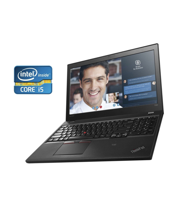 Ноутбук Lenovo ThinkPad T560 / 15.6&quot; (1920x1080) IPS / Intel Core i5-6200U (2 (4) ядра по 2.3 - 2.8 GHz) / 8 GB DDR3 / 240 GB SSD / Intel HD Graphics 520 / WebCam / Две АКБ - 1
