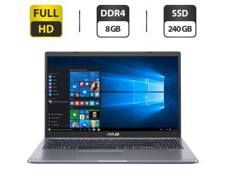 БУ Новый ультрабук Asus Laptop X515F / 15.6&quot; (1920x1080) TN / Intel Core i3-10110U (2 (4) ядра по 2.1 - 4.1 GHz) / 8 GB DDR4 / 240 GB SSD / Intel UHD Graphics / WebCam / HDMI / Windows 10 Home из Европы в Одесі