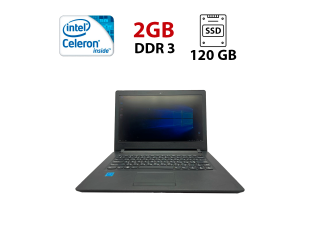 БУ Ноутбук Lenovo Ideapad 110-14IBR / 14&quot; (1366x768) TN / Intel Celeron N3060 (2 (дра по 1.6 - 2.48 GHz) / 2 GB DDR3 / 120 GB HDD / Intel HD Graphics 400 / WebCam из Европы в Одесі