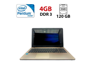 БУ Ноутбук Asus R540S / 15.6 (1366x768) TN / Intel Pentium N3710 (4 ядра по 2.56 - 1.6 GHz) / 4 GB DDR3 / 120 GB SSD / Intel HD Graphics 405 / WebCam из Европы в Одесі