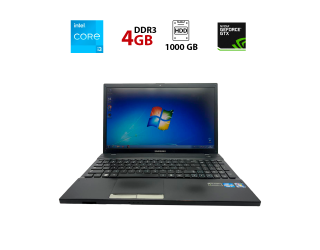 БУ Ноутбук Samsung NP300V5A / 15.6&quot; (1366x768) TN LED / Intel Core i3-2350M (2 (4) ядра по 2.3 GHz) / 4 GB DDR3 / 1000 GB HDD / nVidia GeForce GT 520M, 1GB DDR3, 64-bit / WebCam из Европы в Одессе