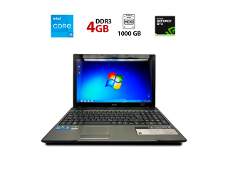 БУ Ноутбук Acer Aspire 5741G / 15.6&quot; (1366x768) TN / Intel Core i5-430M (2 (4) ядра по 2.26 - 2.53 GHz) / 4 GB DDR3 / 750 GB HDD / nVidia GeForce GT320M, 1 GB DDR3, 64-bit / WebCam из Европы в Одесі