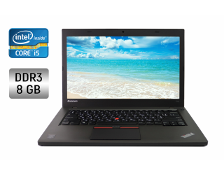 БУ Ультрабук Lenovo ThinkPad T450 / 14&quot; (1600x900) TN / Intel Core i5-5300U (2 (4) ядра по 2.3 - 2.9 GHz) / 8 GB DDR3 / 128 GB SSD / Intel HD Graphics 5500 / WebCam из Европы в Одесі