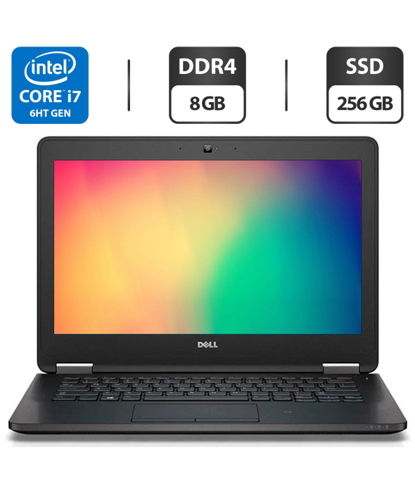 Нетбук Dell Latitude 12 E7270 / 12.5 &quot; (1366x768) TN / Intel Core i7-6600U (2 (4) ядра по 2.6 - 3.4 GHz) / 8 GB DDR4 / 256 GB SSD / Intel HD Graphics 520 / WebCam / HDMI / Windows 10 Pro - 1