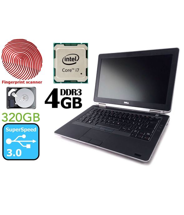Ноутбук Dell Latitude E6330 / 13.3&quot; (1366x768) TN / Intel Core i7-3540M (2 (4) ядра по 3.0 GHz - 3.7 GHz) / 4 GB DDR3 / 320 GB HDD / Intel HD Graphics 4000 / WebCam / DVD-ROM - 1