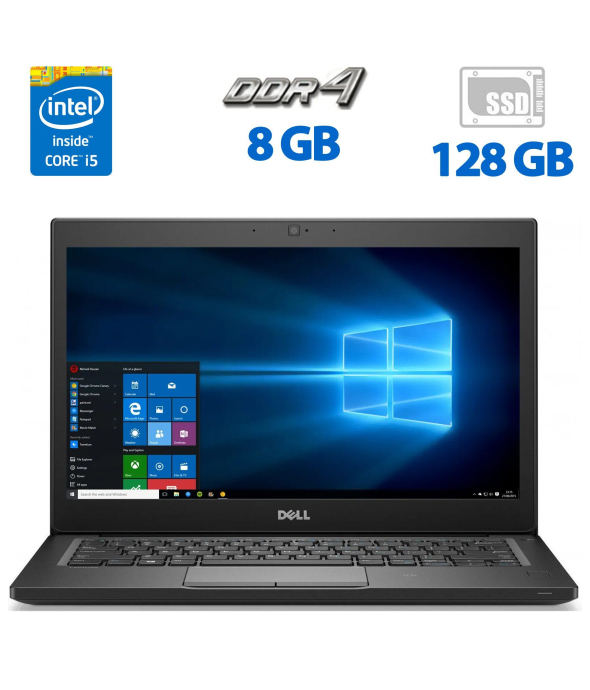 Нетбук Dell Latitude 7280 / 12.5&quot; (1366x768) TN / Intel Core i5-6200U (2 (4) ядра по 2.3 - 2.8 GHz) / 8 GB DDR4 / 128 GB SSD / Intel HD Graphics 520 / WebCam / HDMI / Windows 10 Pro - 1