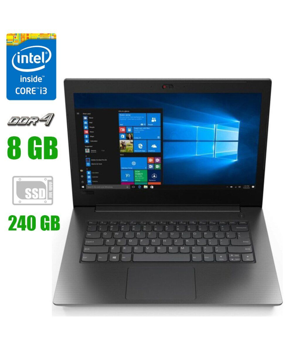 Ноутбук Lenovo V130-14IKB / 14&quot; (1920x1080) TN / Intel Core i3-7020U (2 (4) ядра по 2.3 GHz) / 8 GB DDR4 / 240 GB SSD / Intel HD Graphics 620 / WebCam / Windows 10 Pro - 1