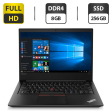 Ноутбук Lenovo ThinkPad E480/ 14 " (1920x1080) IPS / Intel Core i5-8250U (4 (8) ядра по 1.6 - 3.4 GHz) / 8 GB DDR4 / 256 GB SSD / Intel UHD Graphics 620 / WebCam / HDMI / Windows 10 Pro - 1